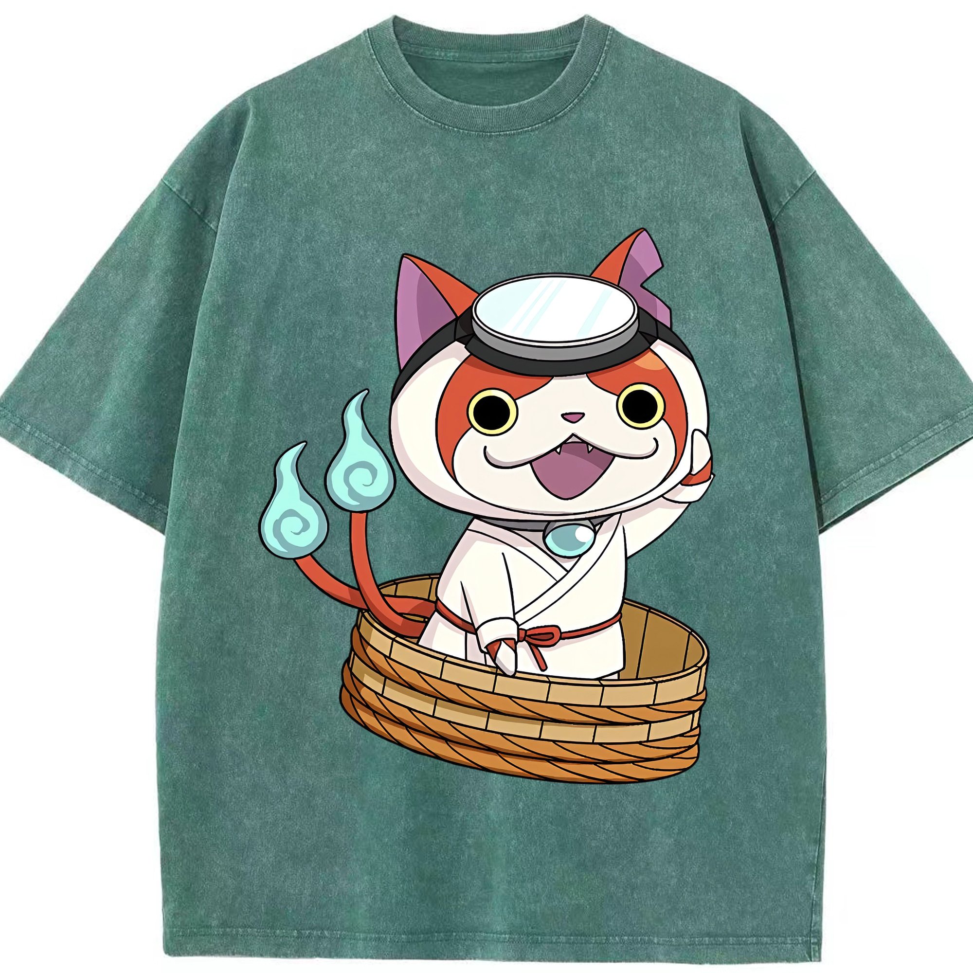 （画像用） 妖怪ウォッチ Yo-kai Watch 綿100% ヴィンテージ風 半袖Tシャツ（フロントプリント）